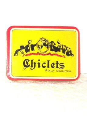 Chiclets Gum Decorative Tin Home Decor Yellow Red
